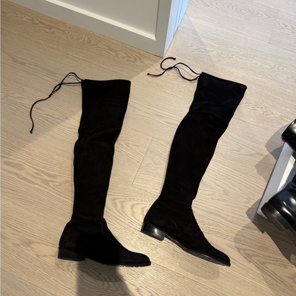 Stuart weitzman over the knee black suede boots 8.5